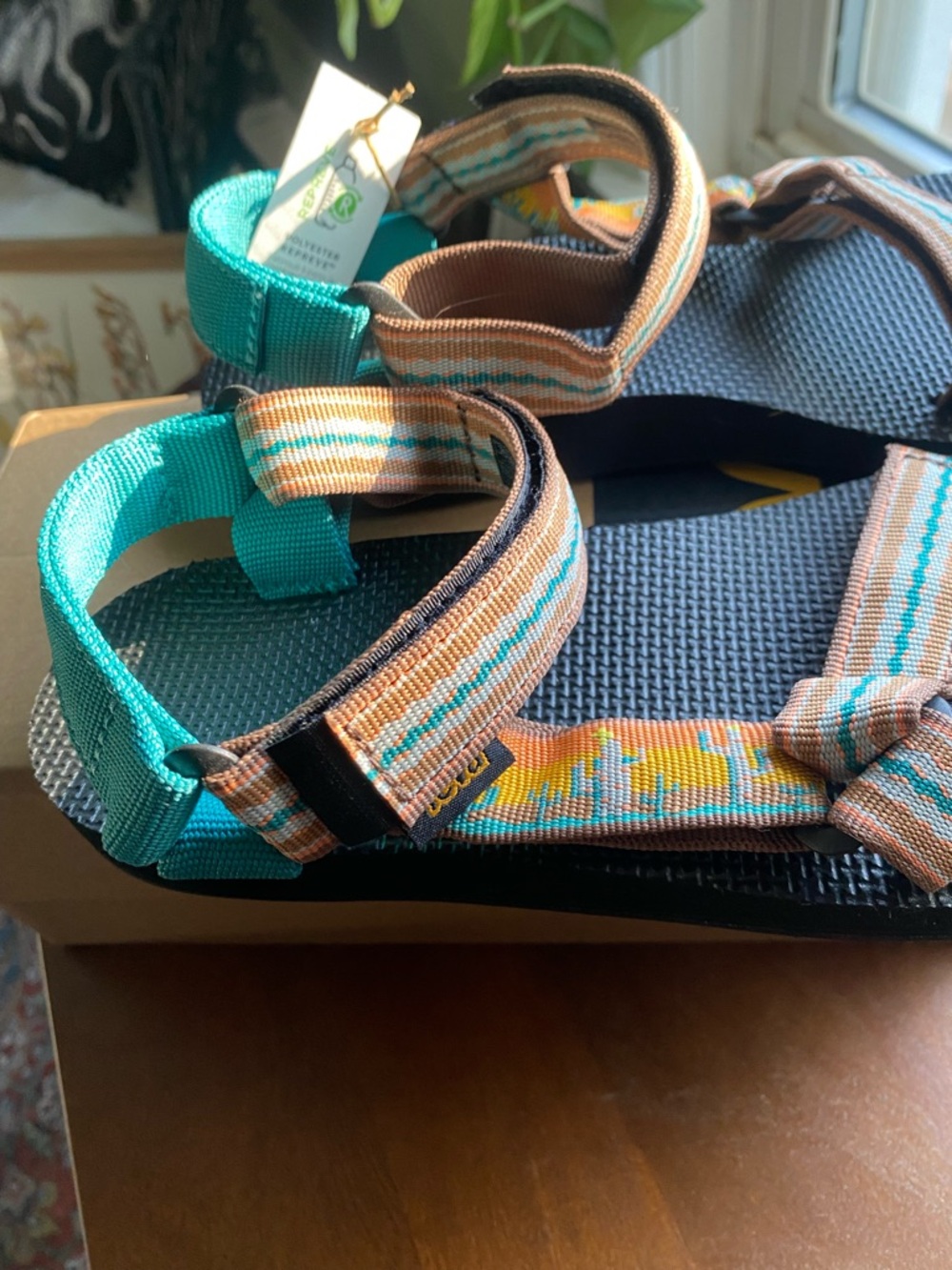 Teva Women's Original Universal Sandals in Black, Brown & Teal - Picture 3 of 8
